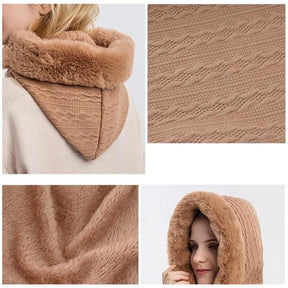 Knitted Hat : Cap Grijs - KnittedHat - Winter Gebreide Capuchonset in van Pantino