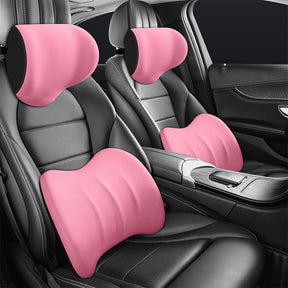 other : CozyDrive - Hoofdsteun & Rugkussen voor in de Auto - Blauw in Roze van Pantino