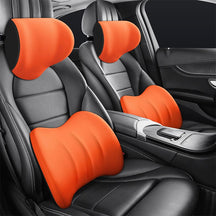 other : CozyDrive - Hoofdsteun & Rugkussen voor in de Auto - Blauw in Oranje van Pantino