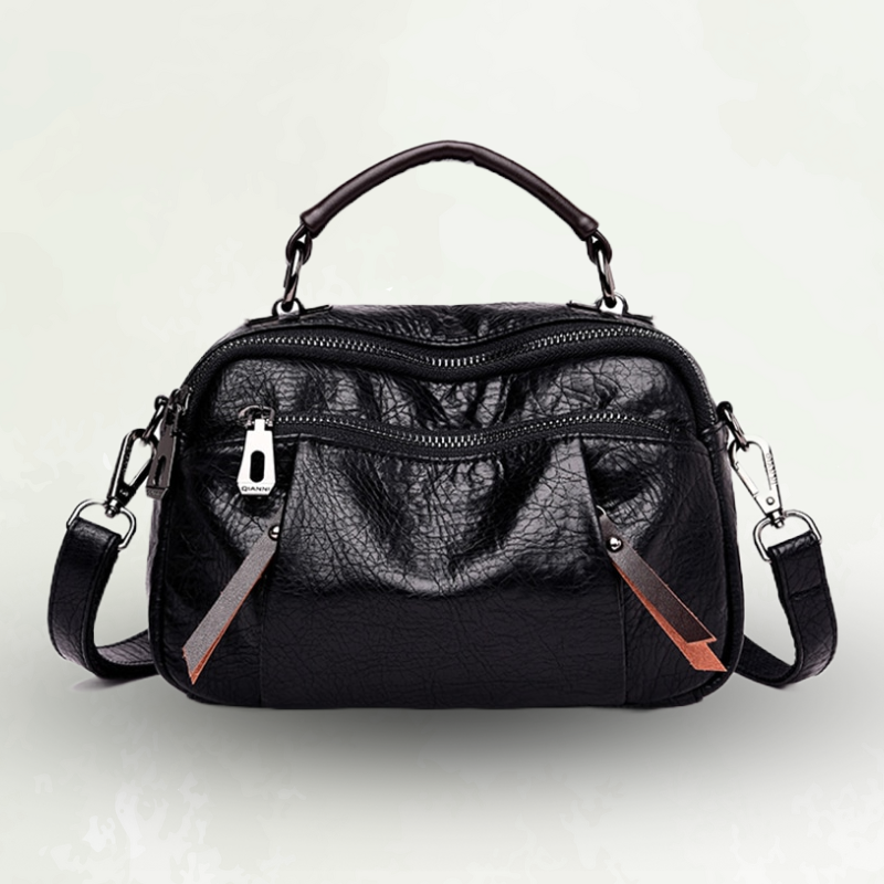 bags : CompactBag - Multi-Zakken Ruime Mini-Tas - Bruin in Zwart van Pantino