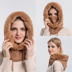 Knitted Hat : Cap Grijs - KnittedHat - Winter Gebreide Capuchonset in van Pantino