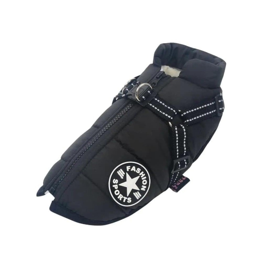 pets : PupSkiPro - Waterdicht Jacket Harnas - Blauw in Zwart van Pantino