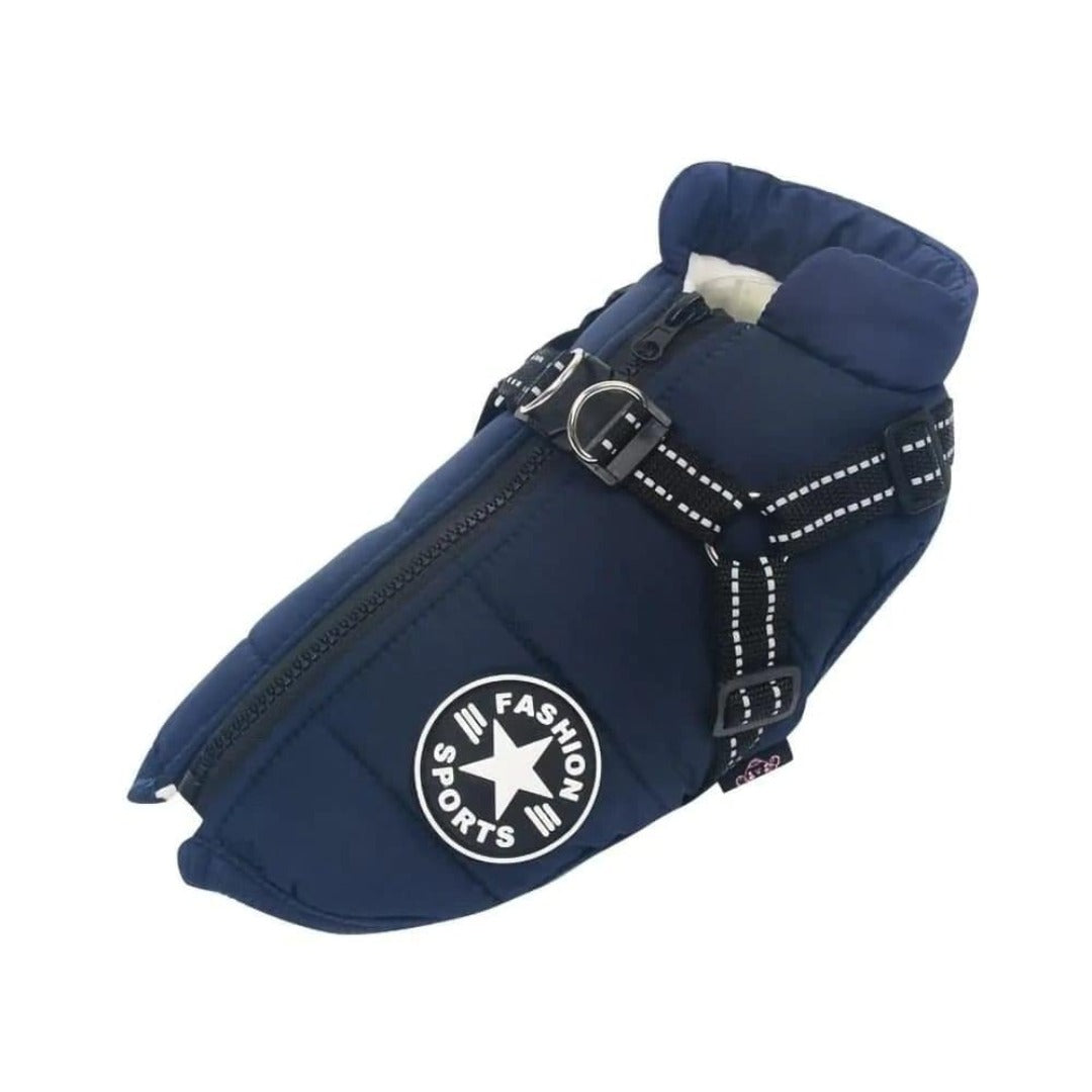 pets : PupSkiPro - Waterdicht Jacket Harnas - Blauw in Blauw van Pantino