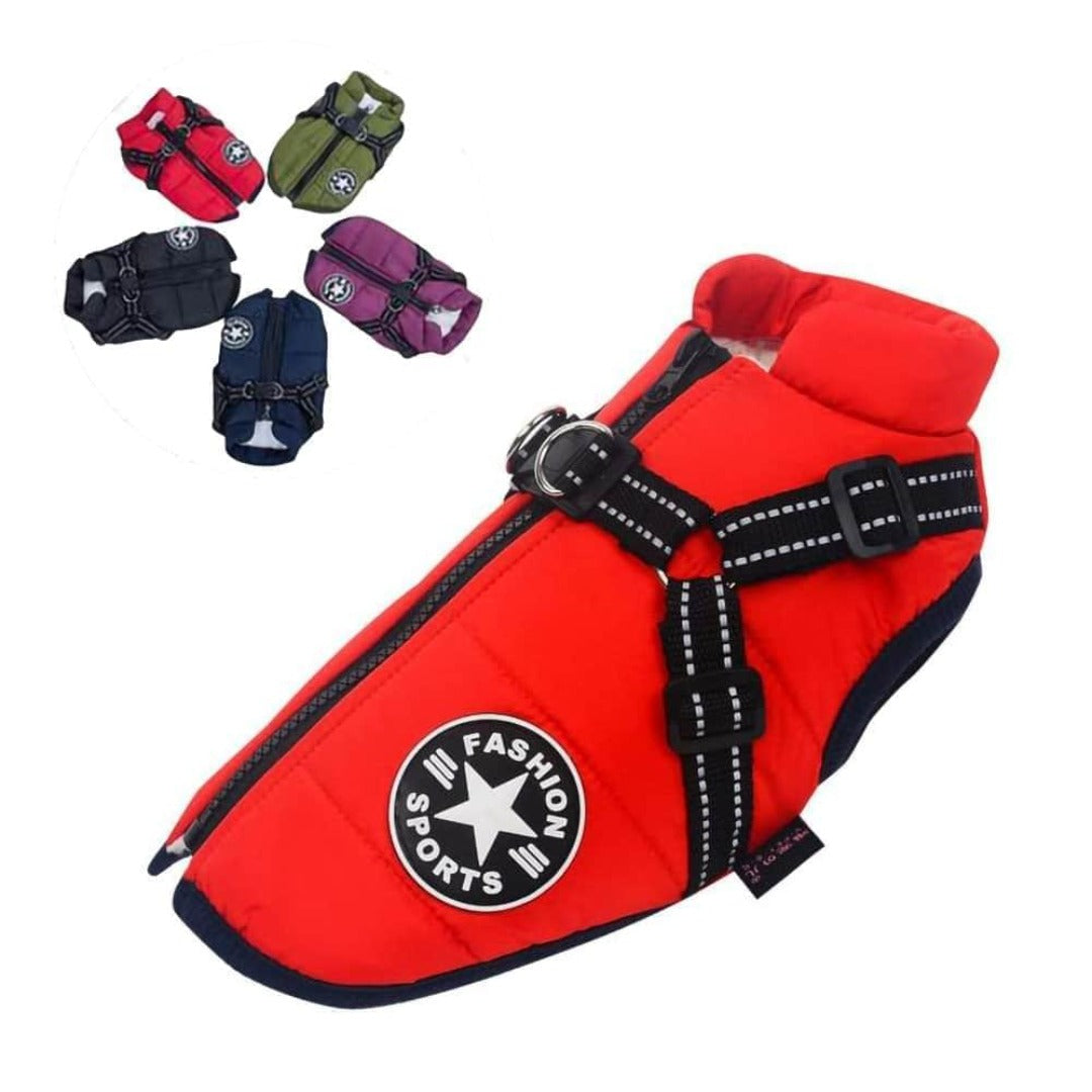 pets : PupSkiPro - Waterdicht Jacket Harnas - Blauw in van Pantino