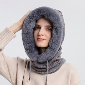 Knitted Hat : Cap Grijs - KnittedHat - Winter Gebreide Capuchonset in van Pantino