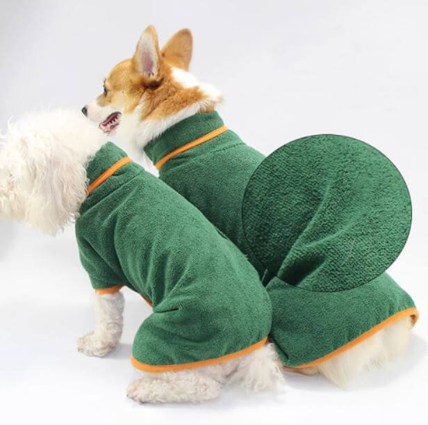 pets : Pet Badjas Microvezel - Groen in van Pantino