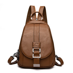 bags : LuxeBag - Lederen Dames Tas - Zwart in Bruin van Pantino