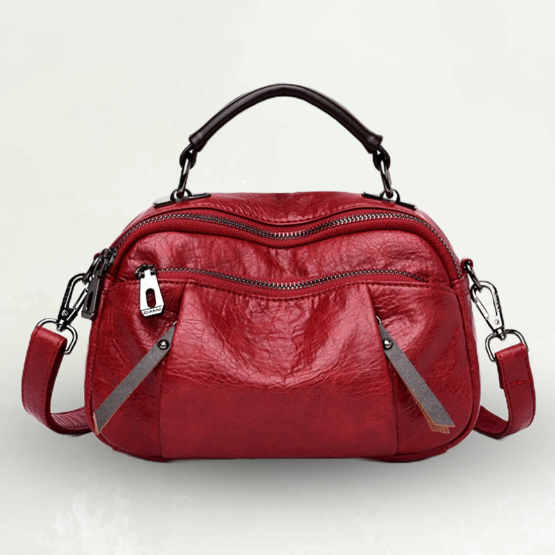 bags : CompactBag - Multi-Zakken Ruime Mini-Tas - Bruin in Rood van Pantino