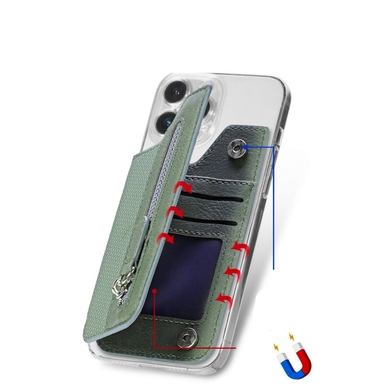 Phone Case : Portemonnee Zwart - PhoneCase - Telefoon Kaarthouder in van Pantino