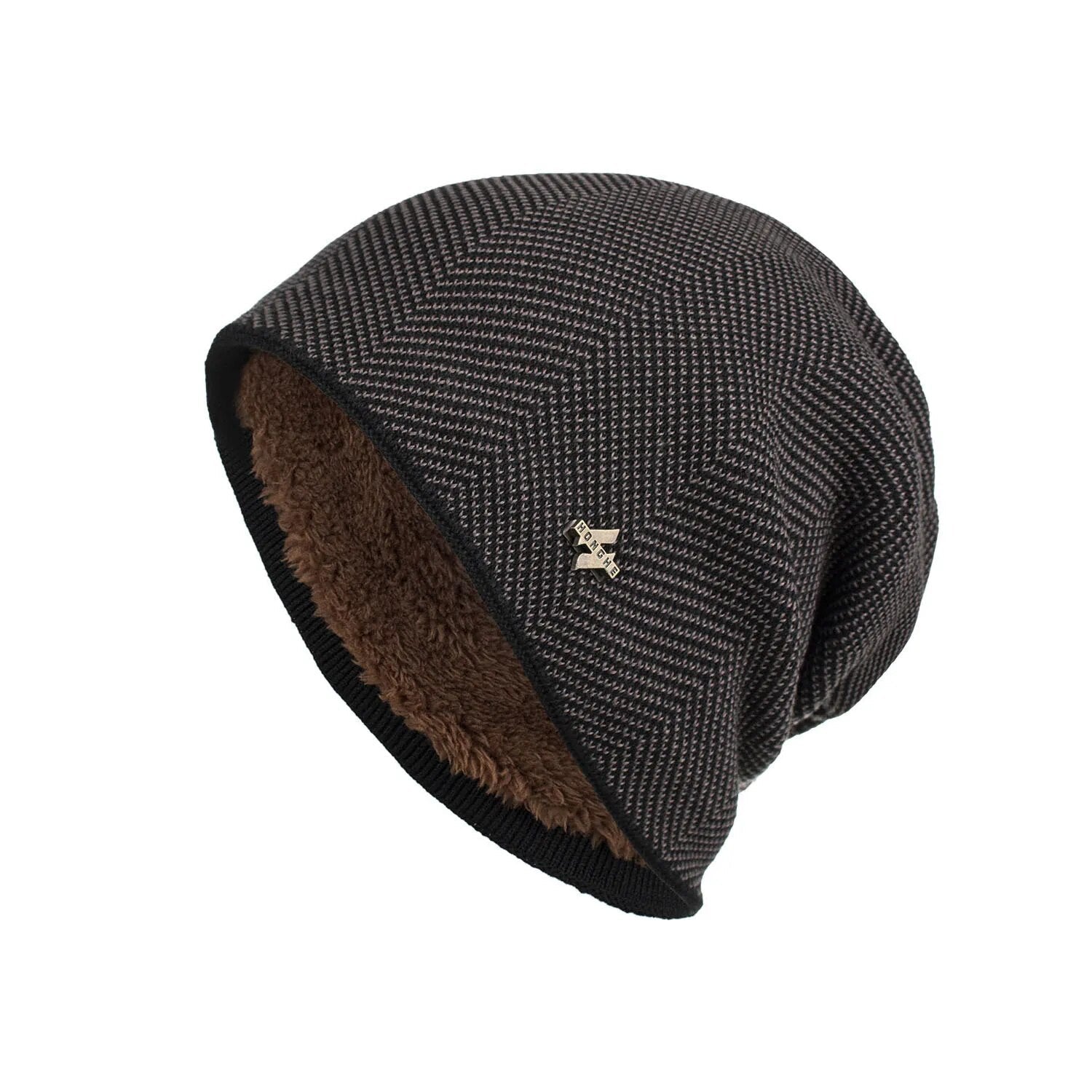 Beanie : Muts Donkergrijs - ArcticCozy - Winter Warme in Brun Brun van Pantino