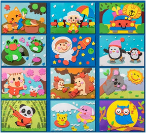 other : ArtBook - 3D Sticker Puzzels (12 Vellen) in Landdieren van Pantino