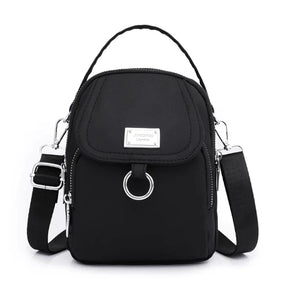 bags : Crossbody Tas Dames Zwart - Nylon Crossbody Tassen in Zwart van Pantino