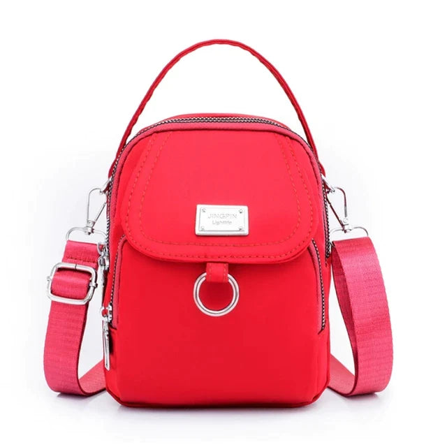 bags : Crossbody Tas Dames Zwart - Nylon Crossbody Tassen in Rood van Pantino