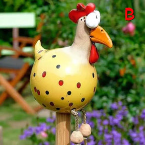 home & garden : FunnyChicken - Decoraties Kippen Beeldhouwwerk Ambachten - Zwart in Geel van Pantino