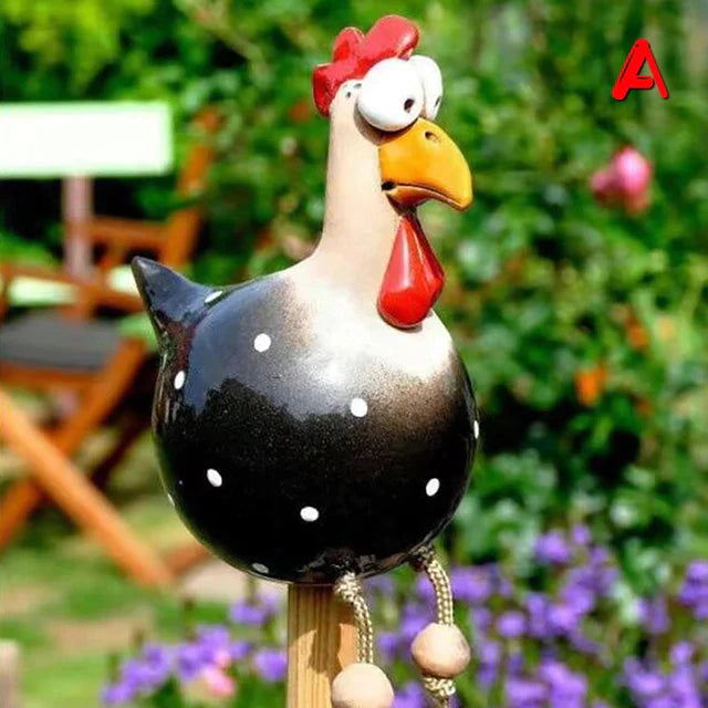 home & garden : FunnyChicken - Decoraties Kippen Beeldhouwwerk Ambachten - Zwart in Zwart van Pantino