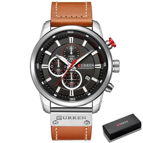 watches : Horloge Heren Zwart - Curren Chronograaf Polshorloge voor in Zilver zwart van Pantino