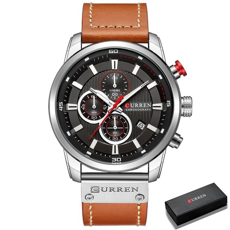 watches : Horloge Heren Zwart - Curren Chronograaf Polshorloge voor in Zilver zwart van Pantino