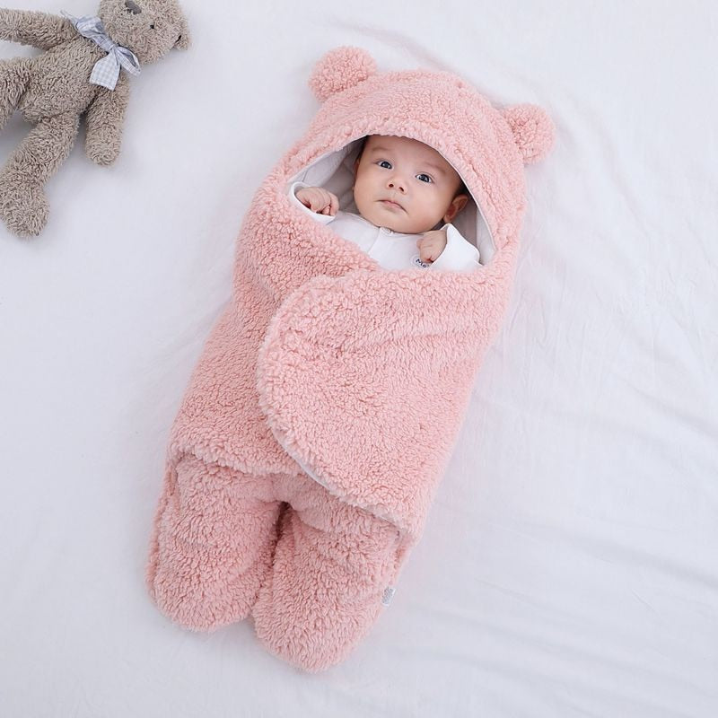 pets : De Bear Blanket - Meest Knusse en Veilige Slaap - Parel Wit in Roze van Pantino