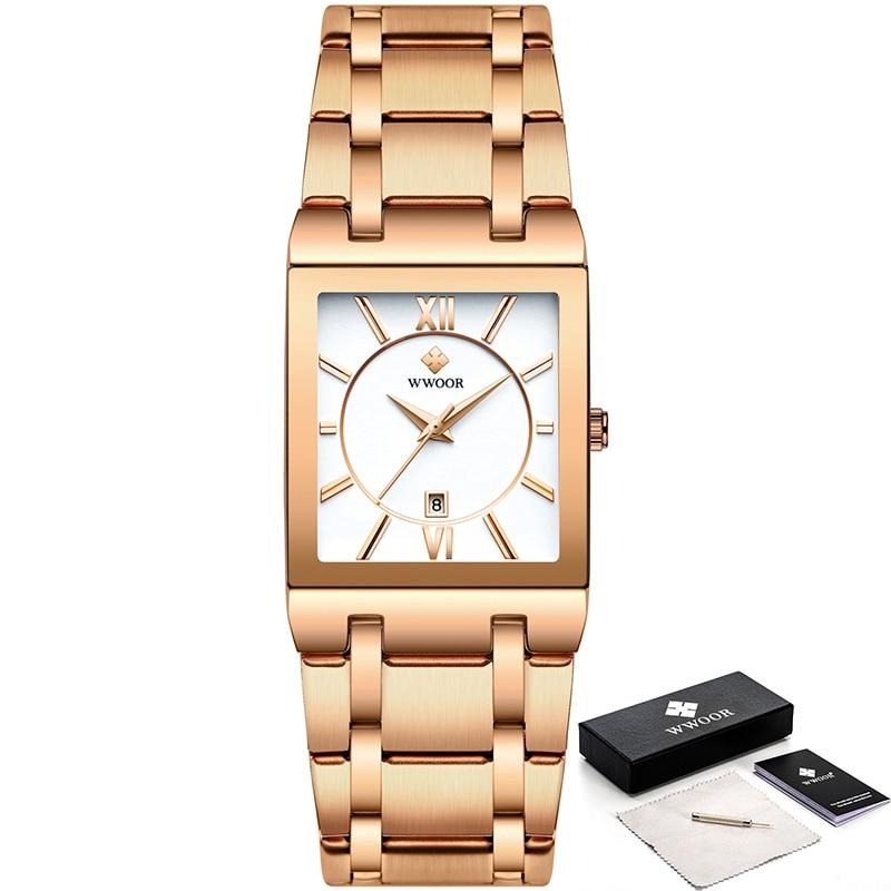 watches : Horloge Heren Volledig Goud - Luxe Quartz Polshorloge in Rose wit van Pantino
