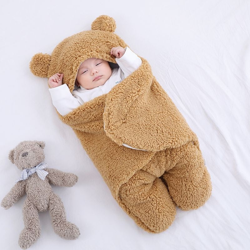 pets : De Bear Blanket - Meest Knusse en Veilige Slaap - Parel Wit in Bruin van Pantino