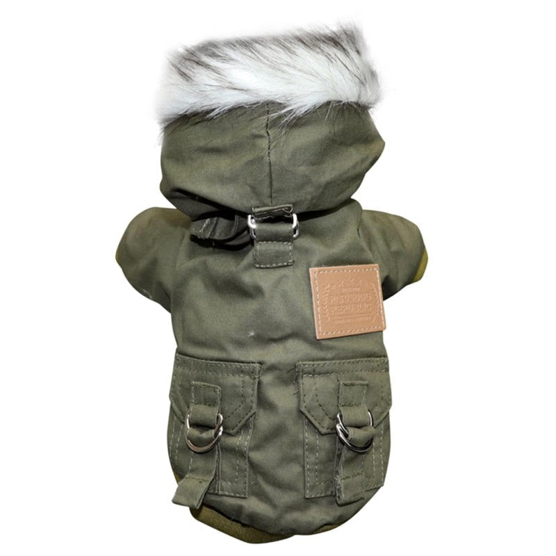 pets : Honden Winterjas - Khaki in Groen van Pantino