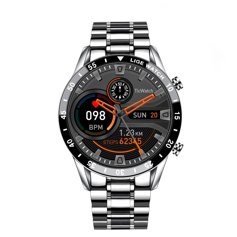 watches : Horloge Heren Zwart - Luxe Slim in Zilver van Pantino