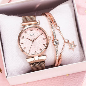 watches : Horloge met Magnetische Band Dames Goud in Rose - Magnetische band van Pantino