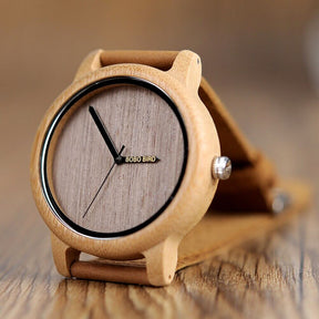 watches : Dames Houten Horloge Ebony & Bamboe - Elegant & Lichtgewicht in van Pantino