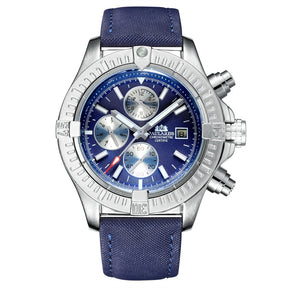 watches : Horloge Zwart - Automatisch Zelfopwindend in Zilveren Blauwe Panda van Pantino
