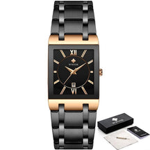 watches : Horloge Heren Volledig Goud - Luxe Quartz Polshorloge in Rose zwart van Pantino