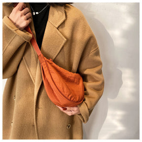 bags : Schoudertas Zwart - SlingBag Crossbody in Oranje van Pantino
