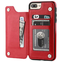 Phone Case : Portemonnee Zwart - IPhone Leren Hoesje in Rood van Pantino