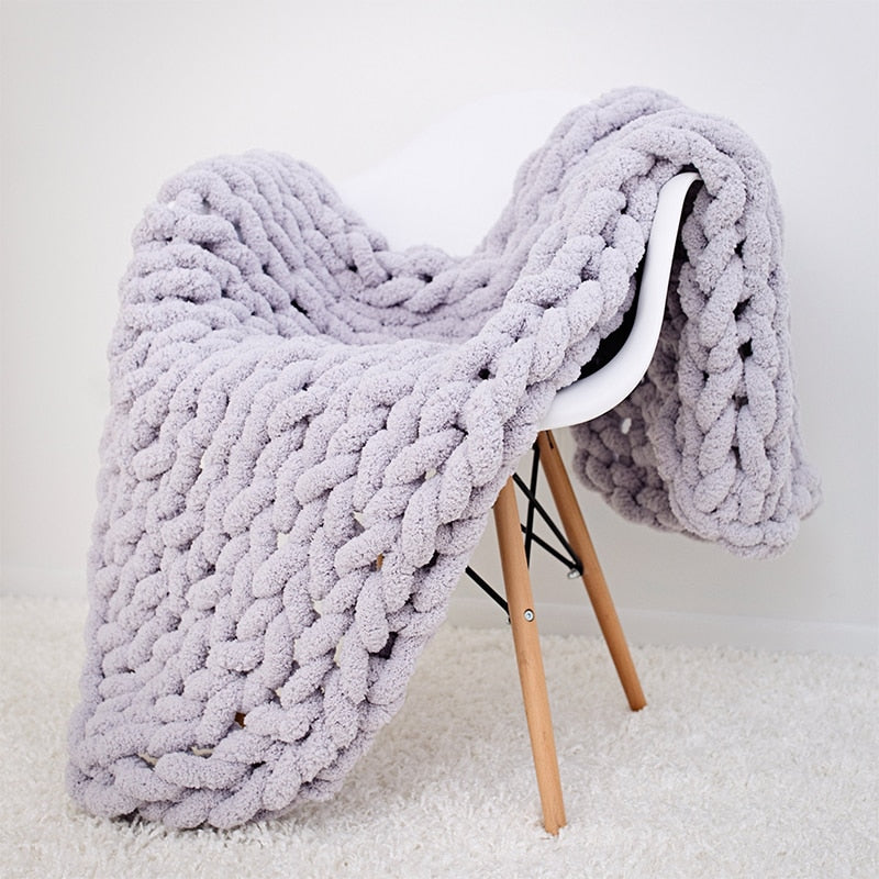 home & garden : Chunky Gebreide Deken - Handgemaakt Plaid van Merinowol in van Pantino