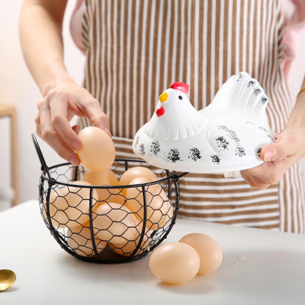 home & garden : Keramisch Eier Bewaarmandje - Wit in van Pantino