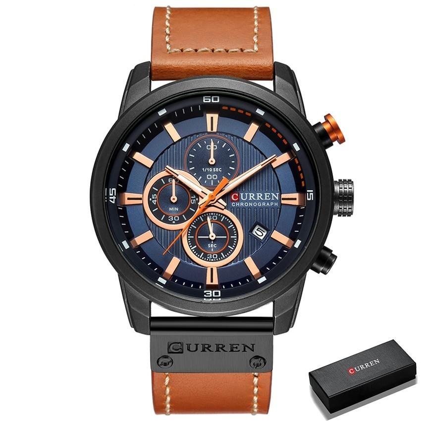 watches : Horloge Heren Zwart - Curren Chronograaf Polshorloge voor in Zwart blauw van Pantino