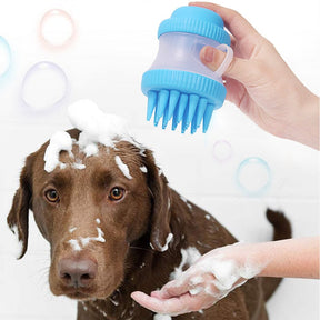 pets : Huisdieren Bad & Massage Borstel - Blauw in van Pantino