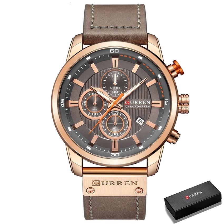watches : Horloge Heren Zwart - Curren Chronograaf Polshorloge voor in Rose grijs van Pantino
