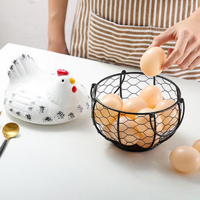 home & garden : Keramisch Eier Bewaarmandje - Wit in van Pantino