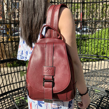 bags : LuxeBag - Lederen Dames Tas - Zwart in Bourgondië van Pantino
