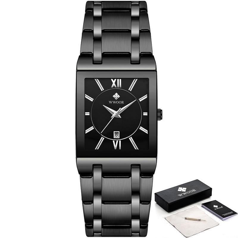 watches : Horloge Heren Volledig Goud - Luxe Quartz Polshorloge in Volledig zwart van Pantino