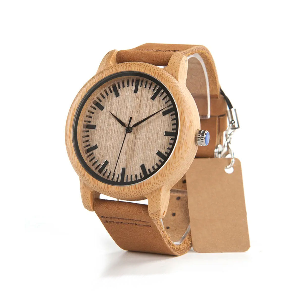 watches : Dames Houten Horloge Ebony & Bamboe - Elegant & Lichtgewicht in Ebony van Pantino