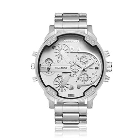 watches : Horloge Heren Zilver-Zwart - Relogio Quartz Herenhorloge in Zilver-Wit van Pantino