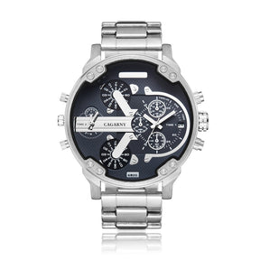 watches : Horloge Heren Zilver-Zwart - Relogio Quartz Herenhorloge in Zilver-Zilver van Pantino