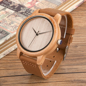 watches : Dames Houten Horloge Ebony & Bamboe - Elegant & Lichtgewicht in van Pantino