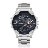 Montre Homme Argent-Noir - Montre Quartz Homme