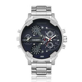 watches : Horloge Heren Zilver-Zwart - Relogio Quartz Herenhorloge in Zilver-Zwart van Pantino