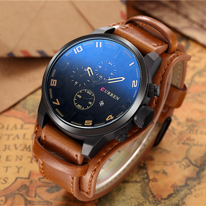 watches : Horloge Bruine Koffie - Luxe Navigator in van Pantino