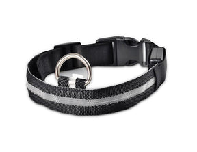 pets : LED Halsband Nylon - Blauw in Zwart van Pantino