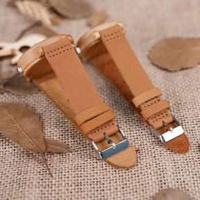 watches : Dames Houten Horloge Ebony & Bamboe - Elegant & Lichtgewicht in van Pantino