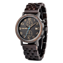 watches : Horloge Dames Beige - Herenhorloge in Hout en Staal Roestvrij Staal in Zwart van Pantino